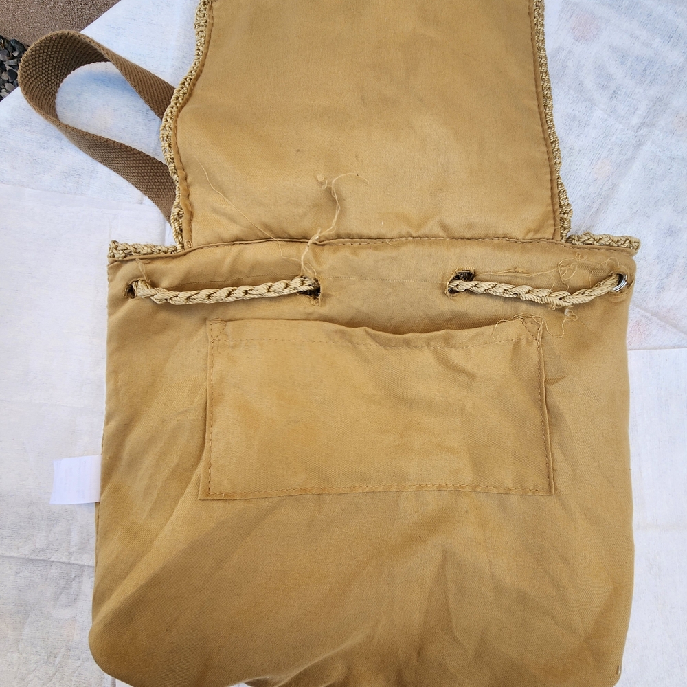Handcrafted Tan Crochet‎ Bag - Picture 2 of 7
